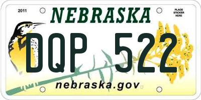 NE license plate DQP522