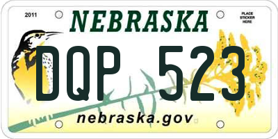 NE license plate DQP523