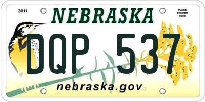 NE license plate DQP537