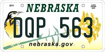 NE license plate DQP563