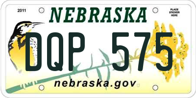 NE license plate DQP575