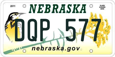 NE license plate DQP577