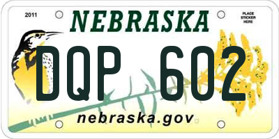 NE license plate DQP602