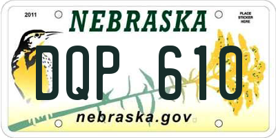 NE license plate DQP610
