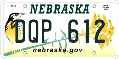 NE license plate DQP612