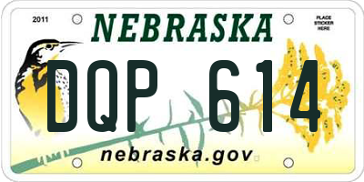 NE license plate DQP614