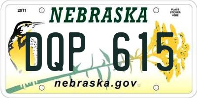 NE license plate DQP615