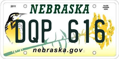 NE license plate DQP616