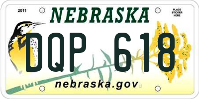 NE license plate DQP618