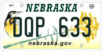 NE license plate DQP633