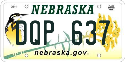 NE license plate DQP637
