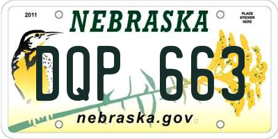 NE license plate DQP663