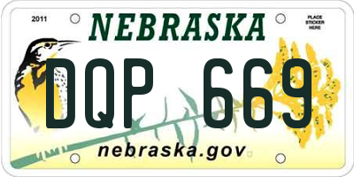 NE license plate DQP669