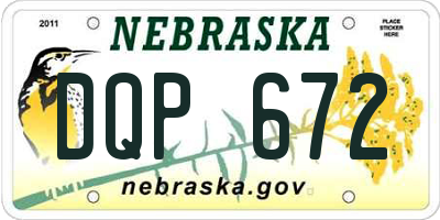 NE license plate DQP672