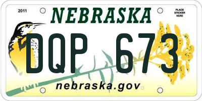 NE license plate DQP673
