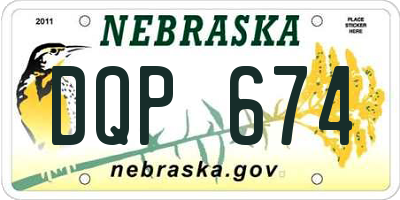 NE license plate DQP674
