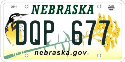 NE license plate DQP677