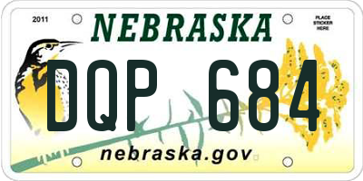 NE license plate DQP684