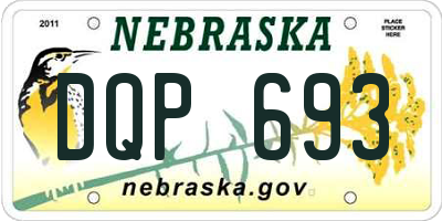 NE license plate DQP693
