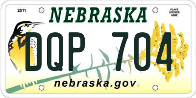 NE license plate DQP704