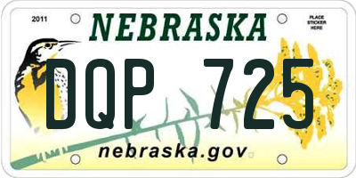 NE license plate DQP725