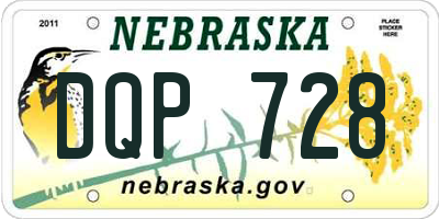 NE license plate DQP728