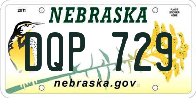 NE license plate DQP729