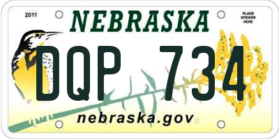 NE license plate DQP734