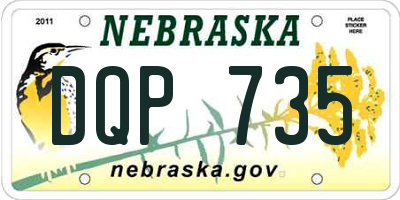 NE license plate DQP735