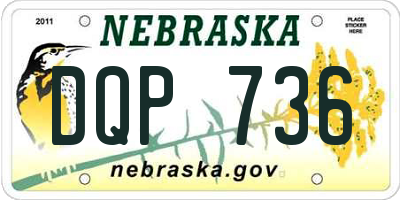 NE license plate DQP736