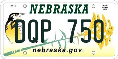 NE license plate DQP750