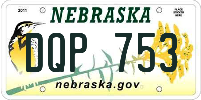 NE license plate DQP753