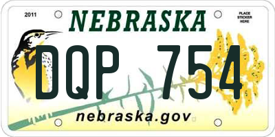 NE license plate DQP754