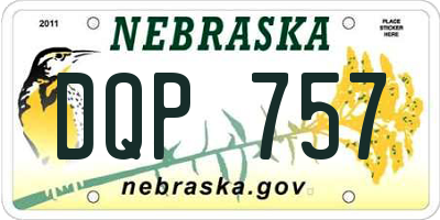 NE license plate DQP757