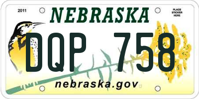 NE license plate DQP758