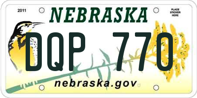 NE license plate DQP770