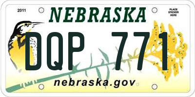 NE license plate DQP771