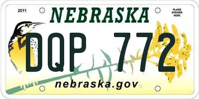 NE license plate DQP772