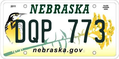 NE license plate DQP773