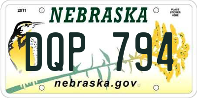 NE license plate DQP794