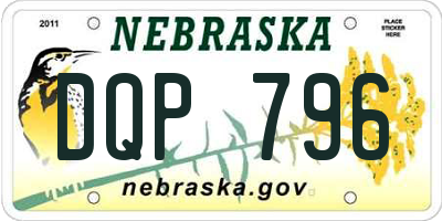 NE license plate DQP796