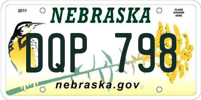 NE license plate DQP798