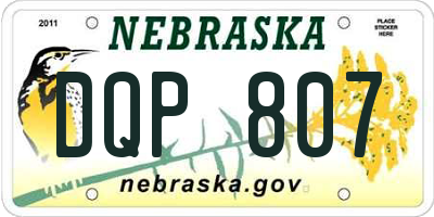 NE license plate DQP807