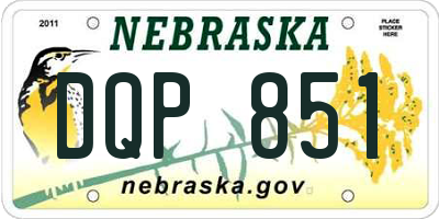 NE license plate DQP851