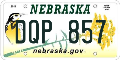NE license plate DQP857