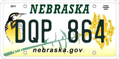 NE license plate DQP864