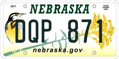 NE license plate DQP871