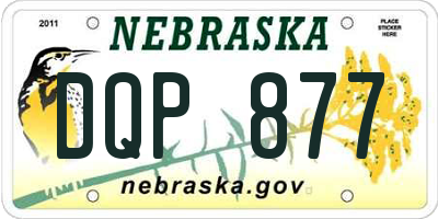 NE license plate DQP877