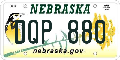 NE license plate DQP880