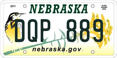 NE license plate DQP889